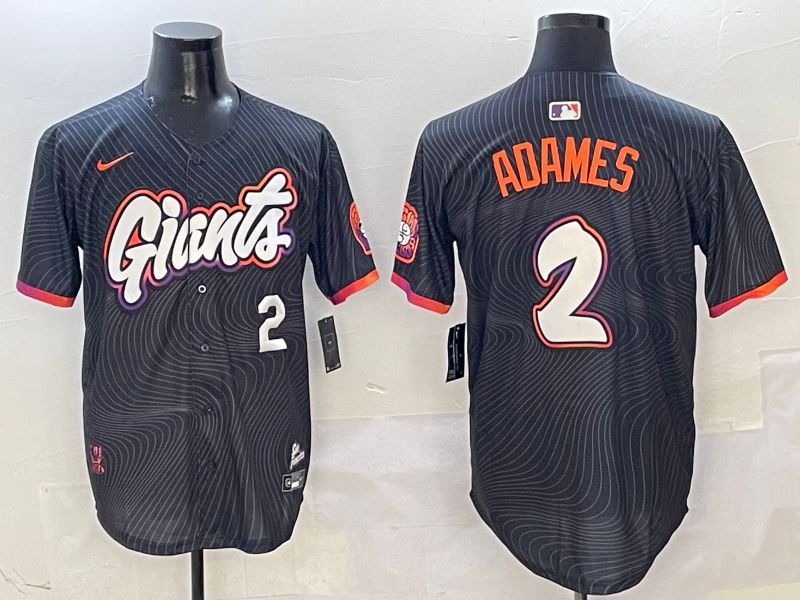 Men San Francisco Giants #2 Adames Black Second generation Joint Name Nike 2025 MLB Jersey style 4->san francisco giants->MLB Jersey